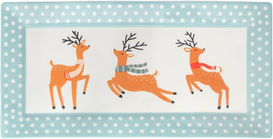 Boston International Rectangle Platter, Dancing Deer (KAC25492)