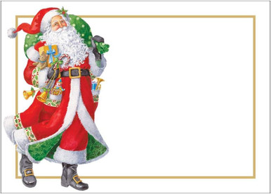 Caspari Self-Adhesive Labels, Woodland Santa (LTAG106)