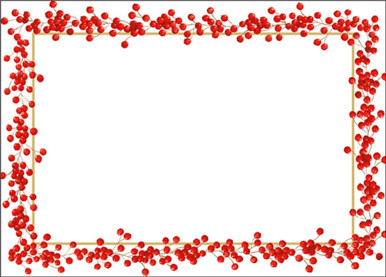 Caspari Self-Adhesive Labels, Red Berries - Pack of 12 (LTAG129)