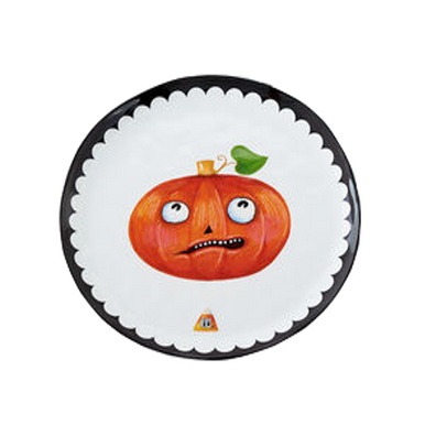 One Hundred 80 Degrees Melamine Halloween Plate, Pumpkin - 9" (ME0779D)