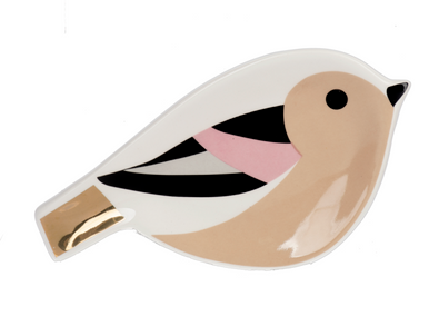 Ganz Bird Trinket Dish, Beige & White