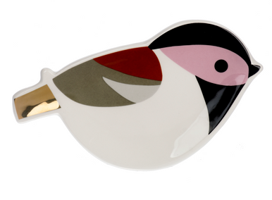 Ganz Bird Trinket Dish, Pink & Black