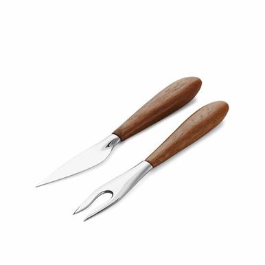 Nambe Curvo Cheese Knife & Fork Set (MT0794)