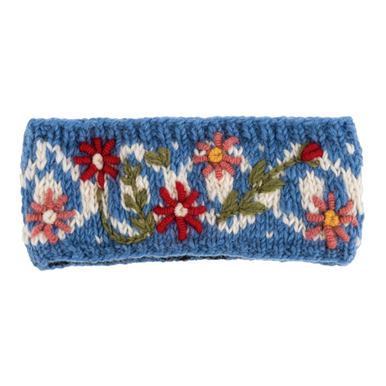 Ganz Knit Floral Headband, Blue (MX200262A)