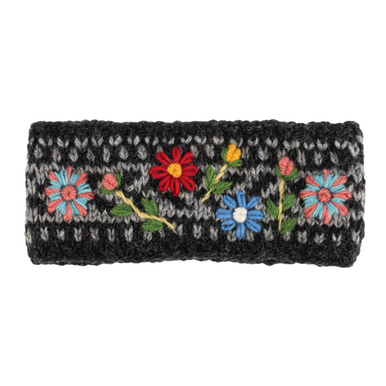 Ganz Knit Floral Headband, Black (MX200262B)