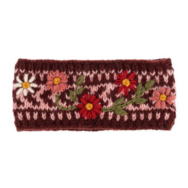 Ganz Knit Floral Headband, Burgundy (MX200262C)