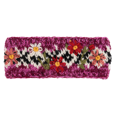 Ganz Knit Floral Headband, Pink (MX200262D)