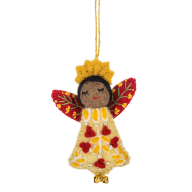 Ganz Embroidered Ornament, Angel with Yellow Dress (MX200317B)