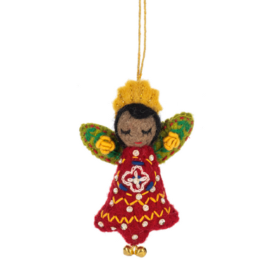 Ganz Embroidered Ornament, Angel with Red Dress (MX200317C)