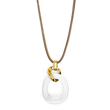 Zenzii Necklace, Curved Oval - White (N2914WHT)