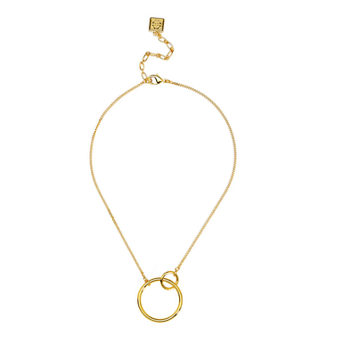 Zenzii Necklace, Double Circle Pendant - Gold (N2920GLD)