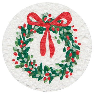 Now Designs Tis the Season Compostable Sponge, Wreath (NBU2312D-B)