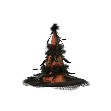 One Hundred 80 Degrees Feathered Witch Hat, Orange (NF0761A)