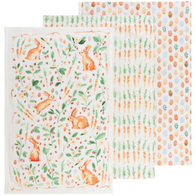 Now Designs by Danica Baker's Floursacks, Easter Meadow, Set of 3 Assorted (NKT2992D)
