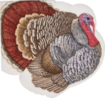 Caspari Paper Linen Die-Cut Luncheon Napkins, Turkey - 2 Packs (18250LGDC)