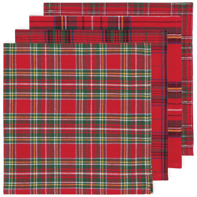 Now Designs Woven Napkins, Christmas Plaid - Set of 4 (NNP1382D)
