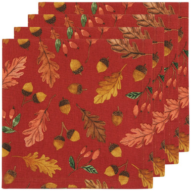 Now Designs Napkins, Oak & Acorn - Set of 4 (NNP3969D)