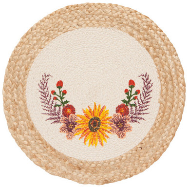 Now Designs Braided Placemats, Sunflower Splendor - Set of 4 (NPM2322D)