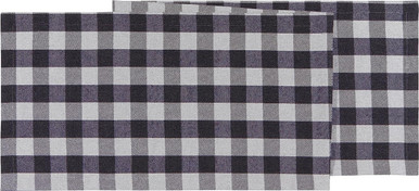 Now Designs W13 x L72in, Charcoal Buffalo Check Woven Table Runner (NTR1179D)
