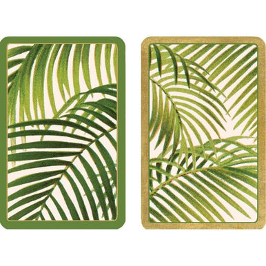 Caspari Large Type Bridge Playing Cards, Under Palms - Set of 2 Decks (PC126J)