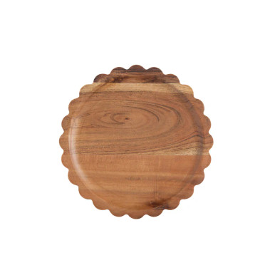 Boston International Wood Tray, Scalloped - Small (SEN25251)