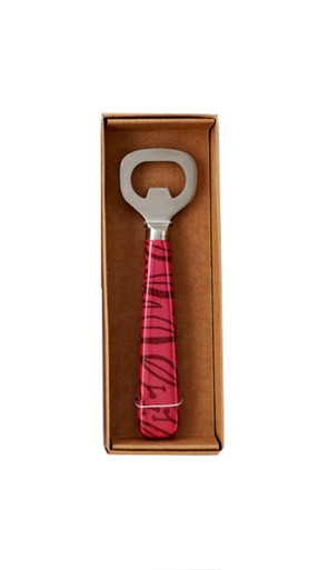 One Hundred 80 Degrees Bottle Opener, Pink Leaves (SI0246-PINK)
