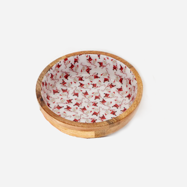 One Hundred 80 Degrees Mango Wood Bowl, Santas - 7" (SI0849B)