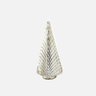 One Hundred 80 Degrees White Glass Tree, Chevron - 15.5" (SI1155B)