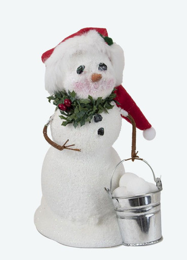 Byers' Choice Snowman, Bucket of Snowballs - 7.5" (SN2211)