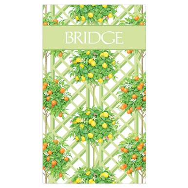 Caspari Bridge Score Pad, Citrus Topiaries (SP146)