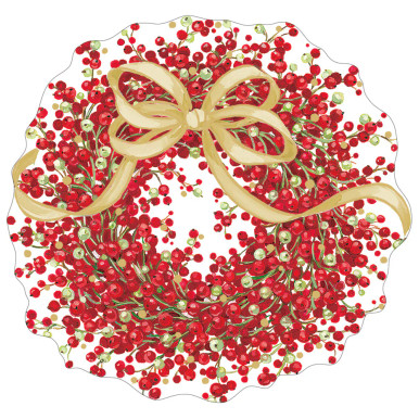 Caspari Die-Cut Gift Tags, Pepperberry Foil - 2 Packs (TAG10094)