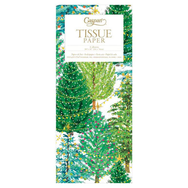 Caspari Tissue Paper, Christmas Trees With Lights - 2 Packs (TIS056)