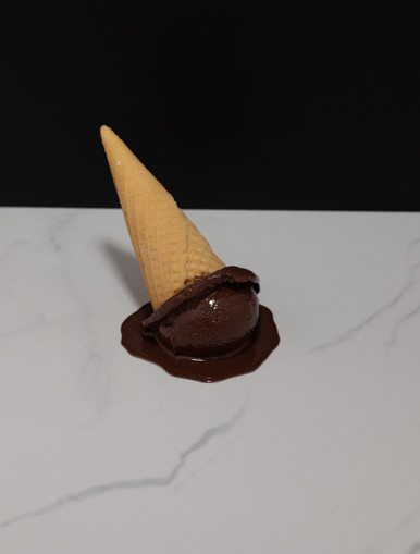 Just Dough It Replica Melted Ice Cream Cone, Chocolate (W0503C)