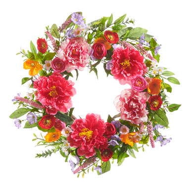 RAZ Imports Colorful Floral Wreath, 24" (W4506619)