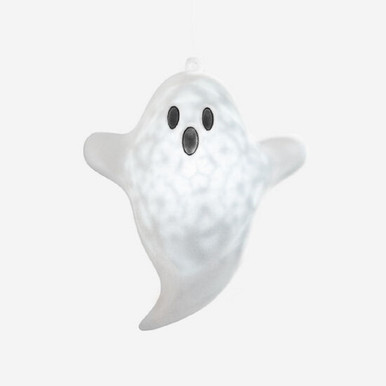 One Hundred 80 Degrees Hanging Flocked Ghost with Revolving Lights and adapter (WH0205)