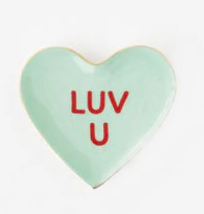 One Hundred 80 Degrees Valentines Day Conversation Heart Trinket Dish- LUV U (WI0108A)