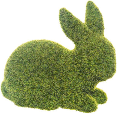 C&F Home 5.5" Resin Woodland Moss Flocked Bunny (XFGS79766)