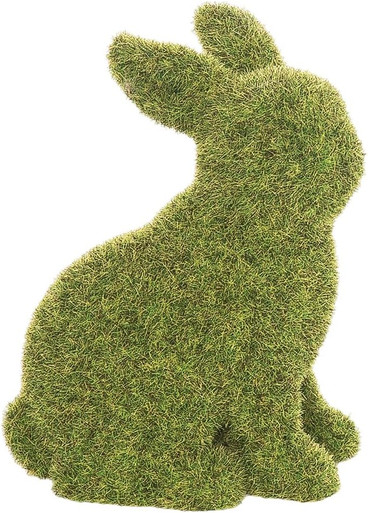 C&F Home 6" Resin Woodland Moss Flocked Sitting Bunny (XFGS79767)