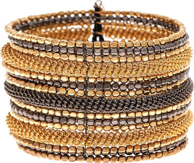 Rain Cuff Bracelet, Hematite - Gold (B2280G)