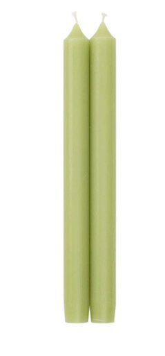 Caspari 10" Straight Taper Candles, Moss Green - Set of 2 (CA29.2)