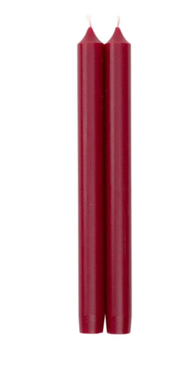 Caspari 10" Straight Taper Candles, Cranberry - Set of 2 (CA81.2)