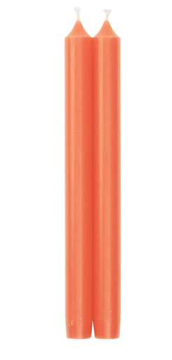 Caspari 10" Straight Taper Candles, Coral Orange - Set of 2 (CA83.2)