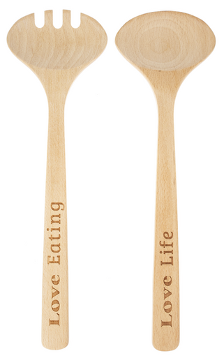 Ganz Laser Craft Salad Set, Love Eating/Love Life