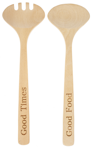 Ganz Laser Craft Salad Set, Good Times/Good Food