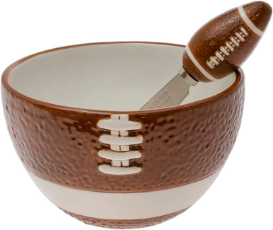 Boston International Super Bowl Football Party Ceramic Bowl and Spreader (KAC22738)