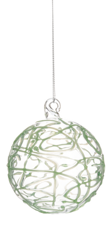 Midwest Ornament, Green Swirl - Round (MX189955A)