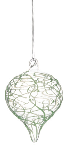Midwest Ornament, Green Swirl - Onion (MX189955B)
