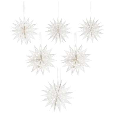Ganz Paper Ornament, Honeycomb Snowflake - Set of 6 (MX194083)