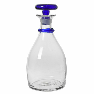 Blenko Ring Decanter, Crystal/Cobalt (7619002001)