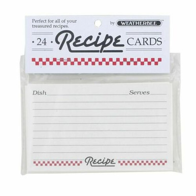 HIC Weatherbee Recipe Cards, 3 x 5, Set of 24